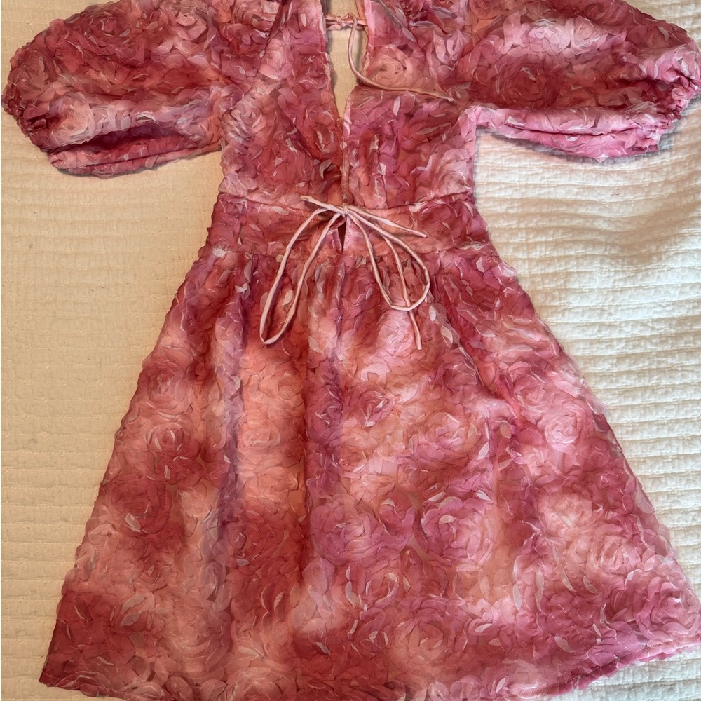 Love and Lait Pink Floral Homecomjng/Banquet Dress